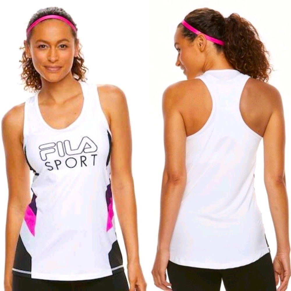 🎉HP🎉 FILA SPORT Fashion Racerback Tank Top Large White Women’s